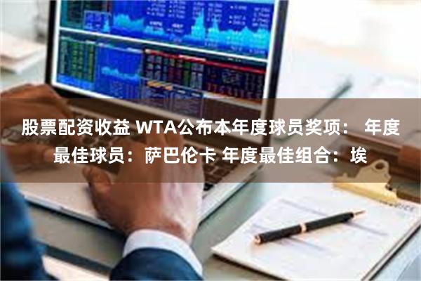 股票配资收益 WTA公布本年度球员奖项： 年度最佳球员：萨巴伦卡 年度最佳组合：埃